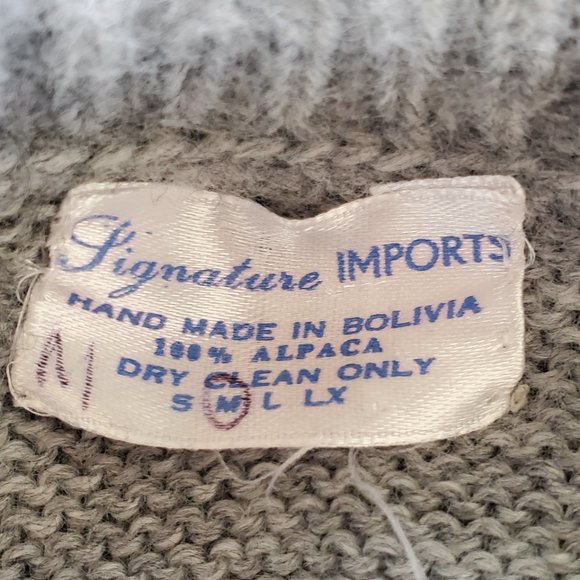 Vintage Fair Isle Alpaca Wool Sweater Women's M Bolivia Knit Handmade Pullover - Picture 2 of 12